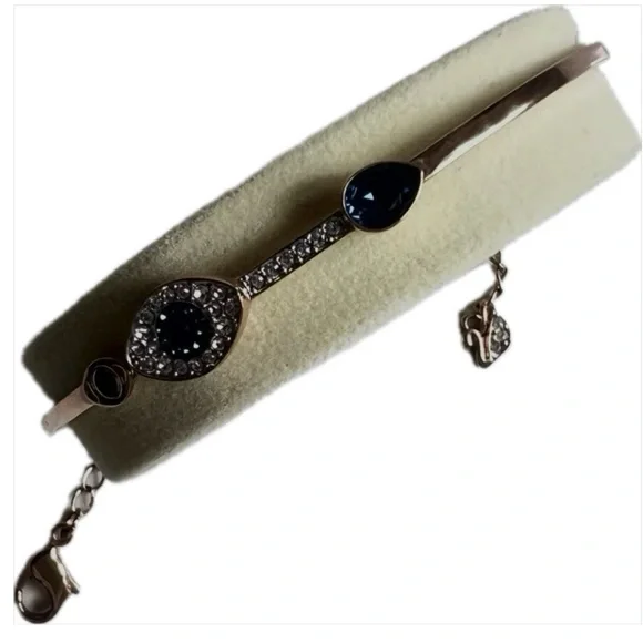 Swarovski Symbolica Evil Eye Rose Gold Bangle Bracelet - Picture 3 of 7